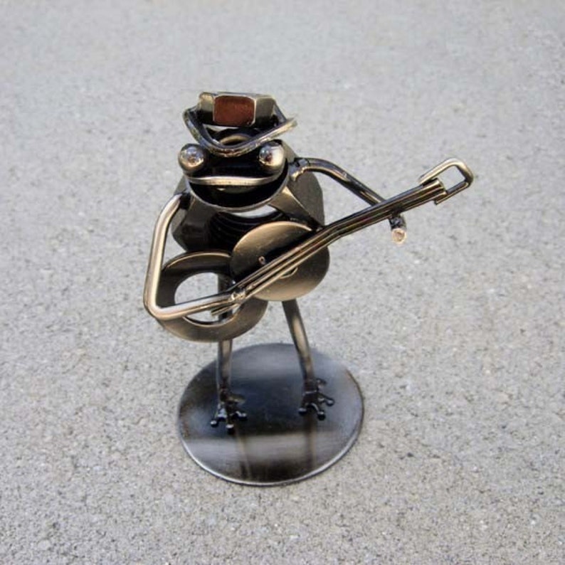 Mr. FROG GUITARIST Metal Sculpture Ornament image 2