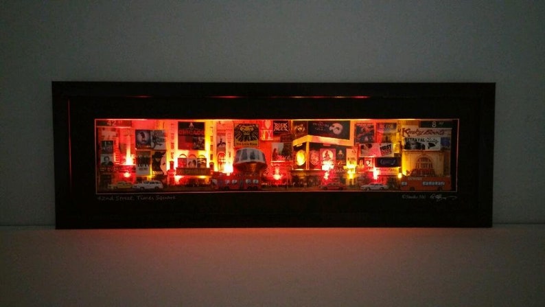 3D paper-cut sculpture framed art with LED. 42nd Street, NYC image 6