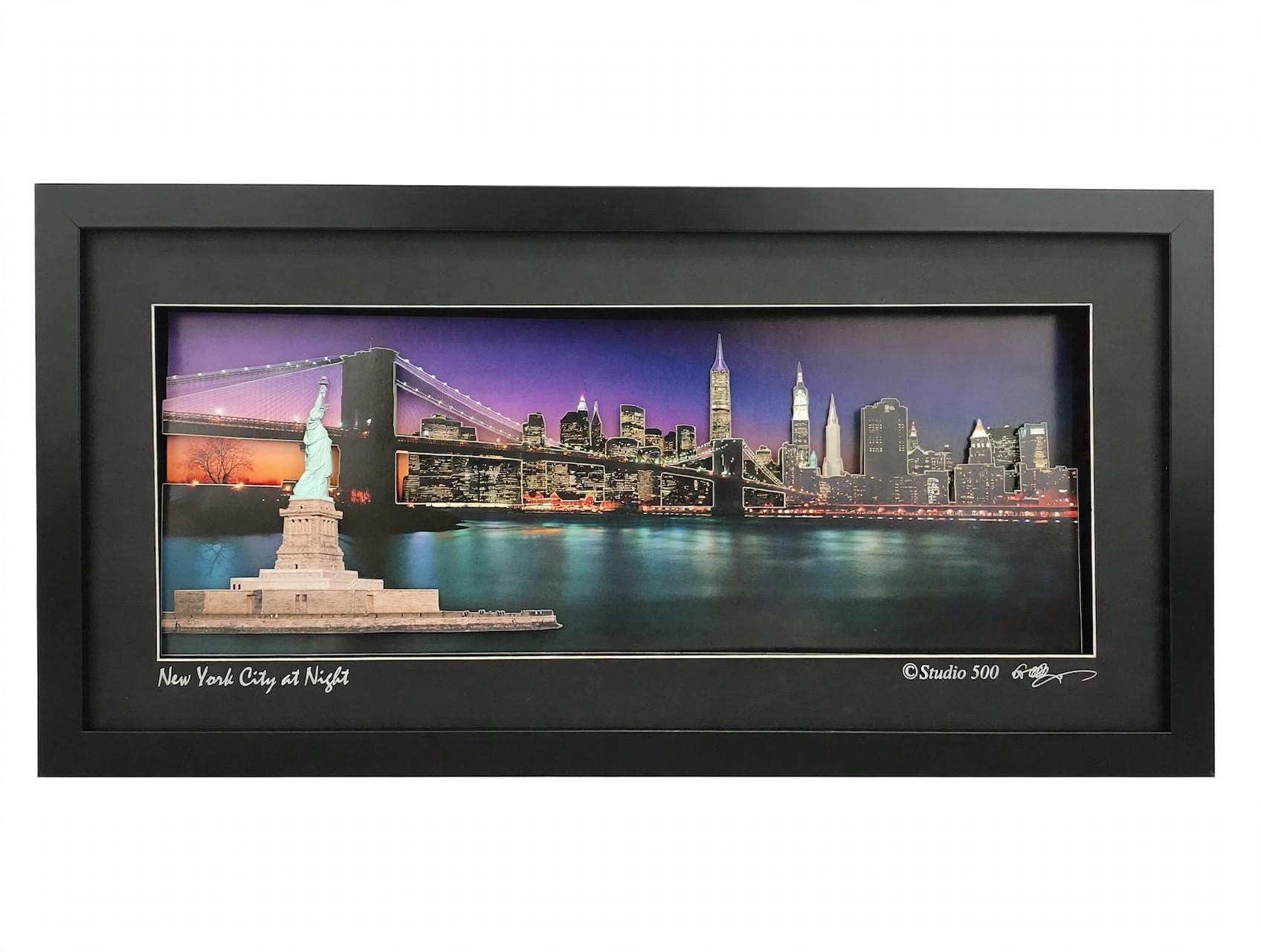 New York City at Night 3D Paper-sculpture Framed Art With LED - Etsy