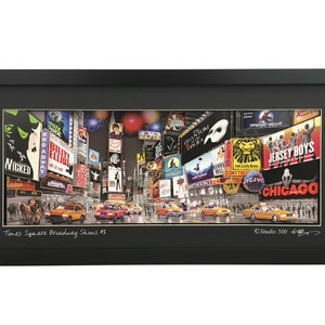 Times Square Broadway show #3 Paper-sculpture 3D Framed Art