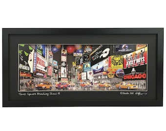 Times Square Broadway show #3 Paper-sculpture 3D Framed Art