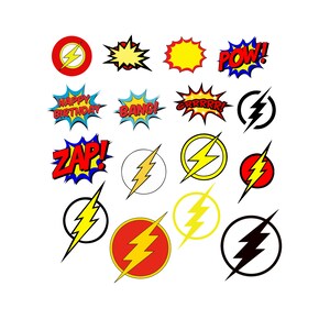 Comics Vektor SVG, Bundle Layered SVG, cricut, cut files, layered digital vector file, Flash Comics Logo