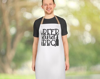 Beer and BBQ, Father's Day Gift for Him, BBQ Grill Gift, Husband Father's Day Gift, Dad Gift for Father's Day, Grilling Apron, Dad Birthday