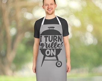 I Turn Grills On, Father's Day Gift for Him, BBQ Grill Gift, Husband Father's Day Gift, Dad Gift for Father's Day, Grilling Apron, Birthday