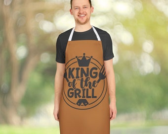 King Of The Grill, Father's Day Gift for Him, BBQ Grill Gift, Husband Father's Day Gift, Dad Gift for Father's Day, Grilling Apron, Birthday