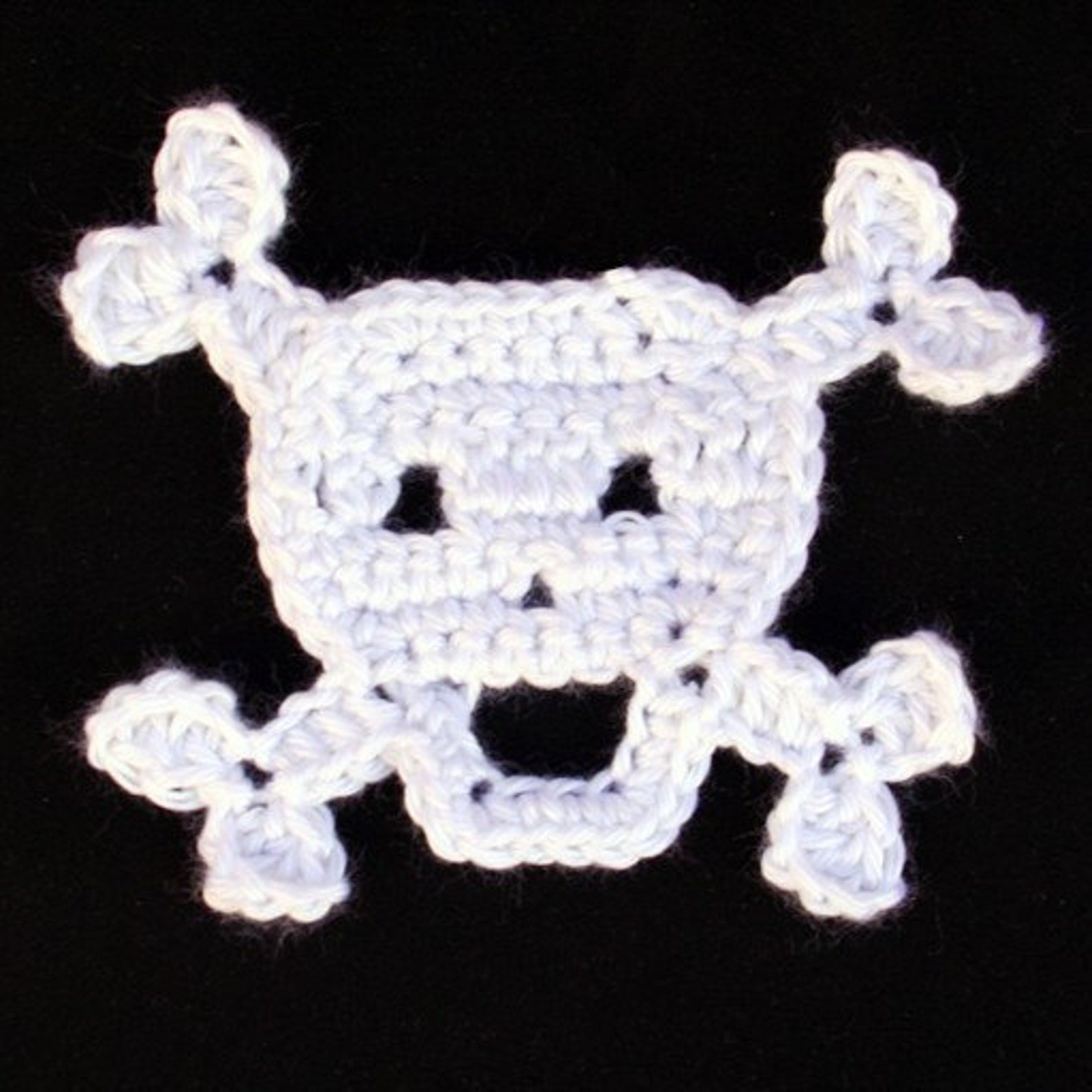 PDF Crochet Pattern for Skull With Crossbones Applique Etsy