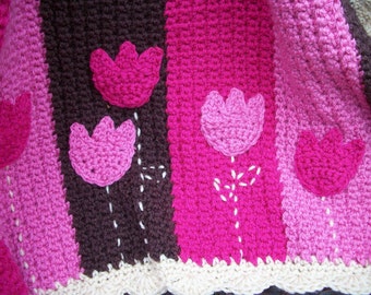 PDF Crochet Pattern for Tulip Baby Blanket, Newborn Blanket Crochet Pattern, Crochet Baby Afghan Pattern, Photo Prop Blanket Crochet Pattern