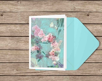 Orchids blank greeting card