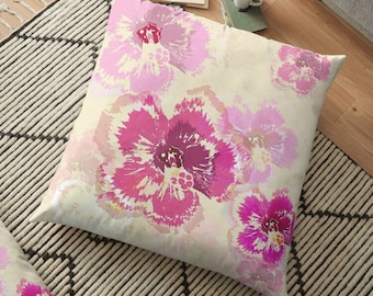 Hibiscus throw pillow