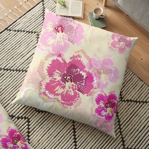 Hibiscus throw cushion