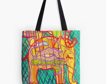 Elephants floral Tote bag