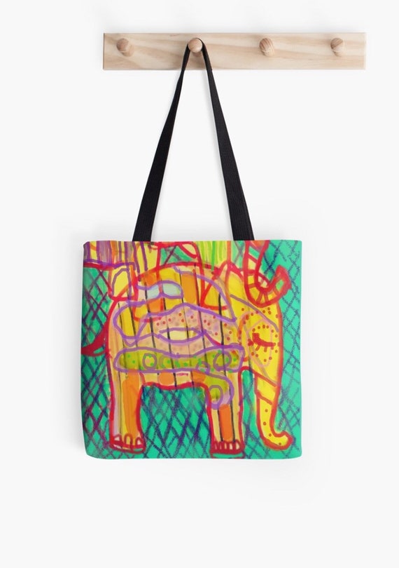 Elephants floral Tote bag
