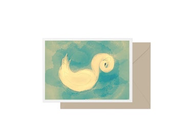 Swan blank greeting card