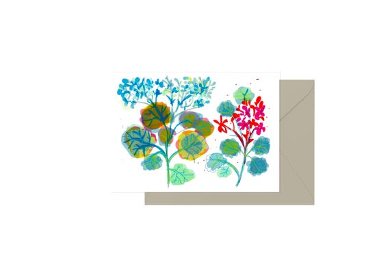 Geraniums  blank greeting card