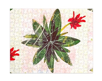 Red succulent flower Jigsaw Puzzle