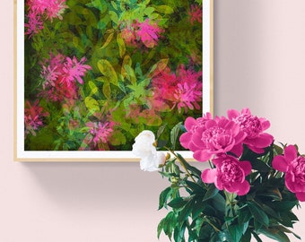 Tropical Pink Flowers framed art print