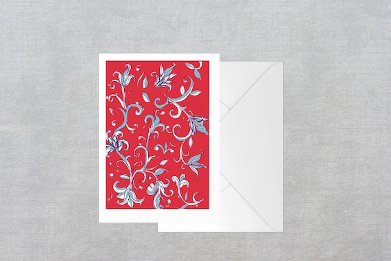 Red Lilies greeting card