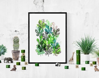 green leafy goodness framed art print