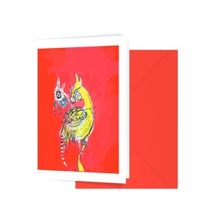 Yellow bird blank greeting card