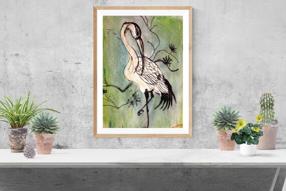 Crane framed art print