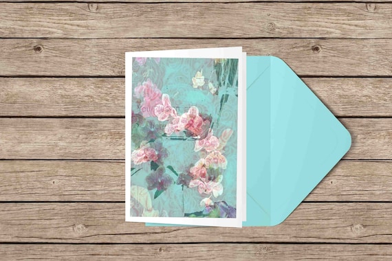 Orchids blank greeting card