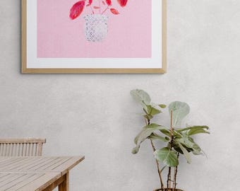 Red Plant in Pot framed art print