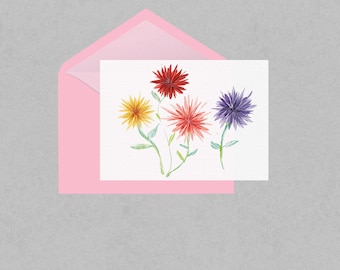 Chrysanthemum floral greeting card