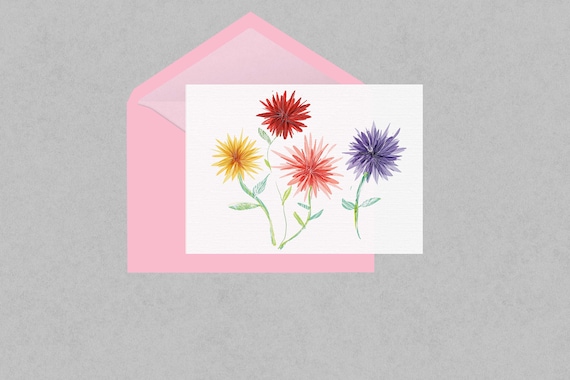 Chrysanthemum floral greeting card
