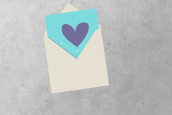Heart Kite square blank greeting card