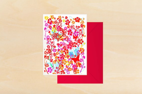 Pink Butterflies greeting card