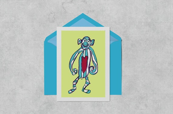 Cheeky Monkey Birthday Card A6 size  Kids Celebration