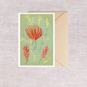 Cartão de felicitações em branco Wattle