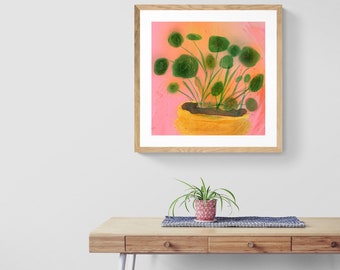 pilea framed art print