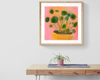 pilea framed art print