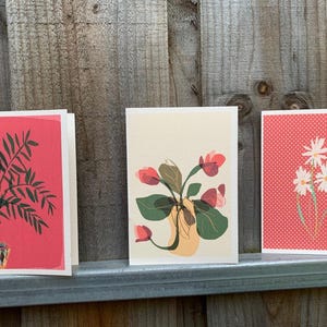 Paquete de 3 tarjetas de felicitación con palmeras datileras, rosas y margaritas