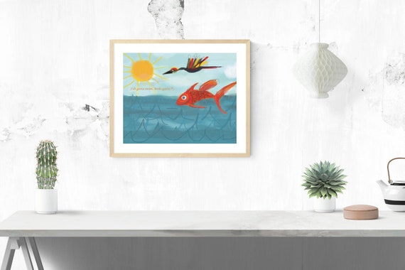 Fish gotta swim framed art print