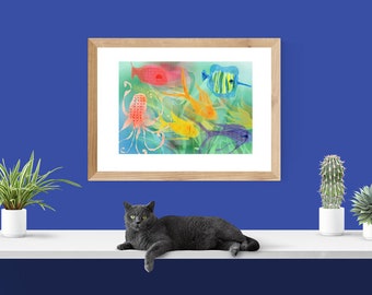 ocean blue framed art print
