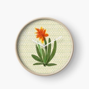 Orange Succulent  clock