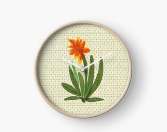 Orange Succulent  clock