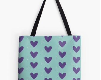 Heart kite floral Tote bag