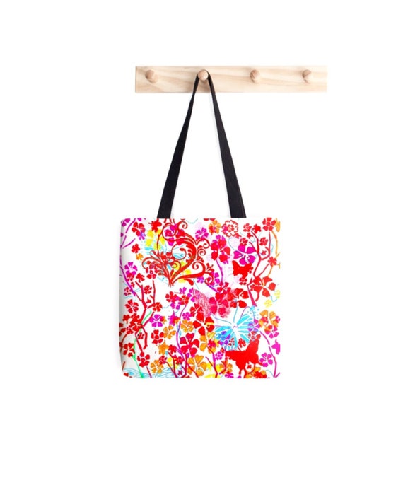 Pink and red butterflies Tote bag