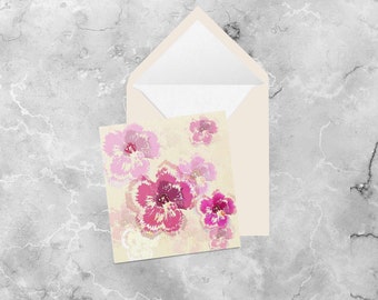 Hibiscus square greeting card (blank inside)