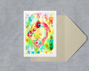 Ornate Lantern blank greeting card