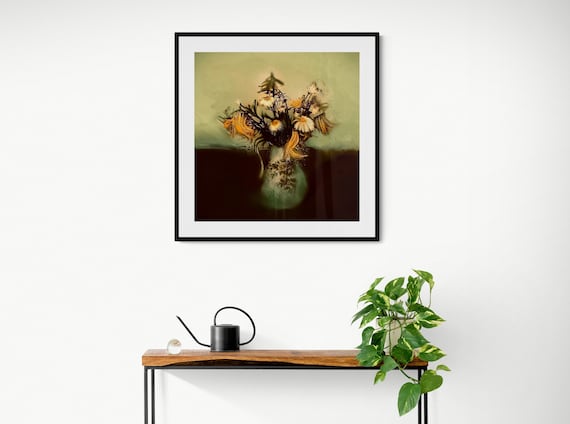 Daisies in vase Framed art print