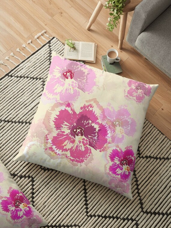 Hibiscus throw pillow