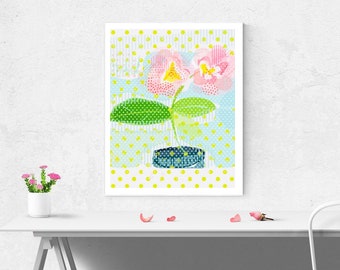 Spotty florals art print