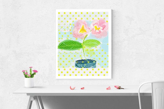 Spotty florals art print