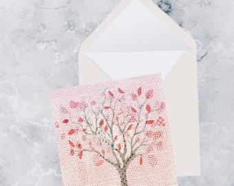 Tree of life square folded greeting card