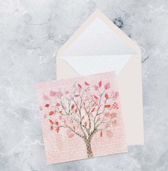 Tree of life square folded greeting card