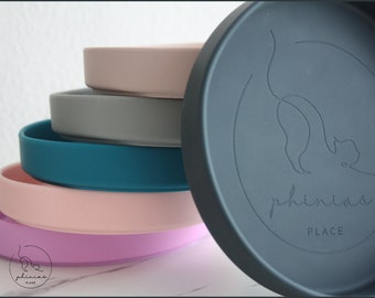 Phinias Katzennapf aus Silikon Extra Flach und BPA Frei | Tiernapf | Silikonnapf | Breiter Futternapf 180mm | Anti Schnurrhaar Stress